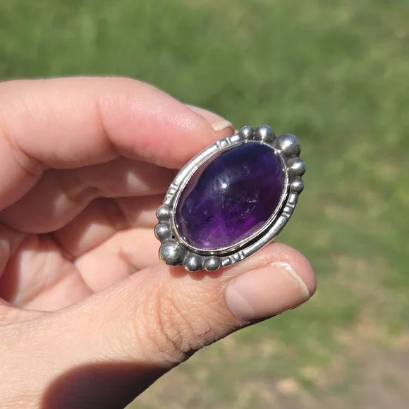 Sterling To Love Amethyst Sterling Silver Ring Handmade OOAK Etsy - Picture 3 of 15